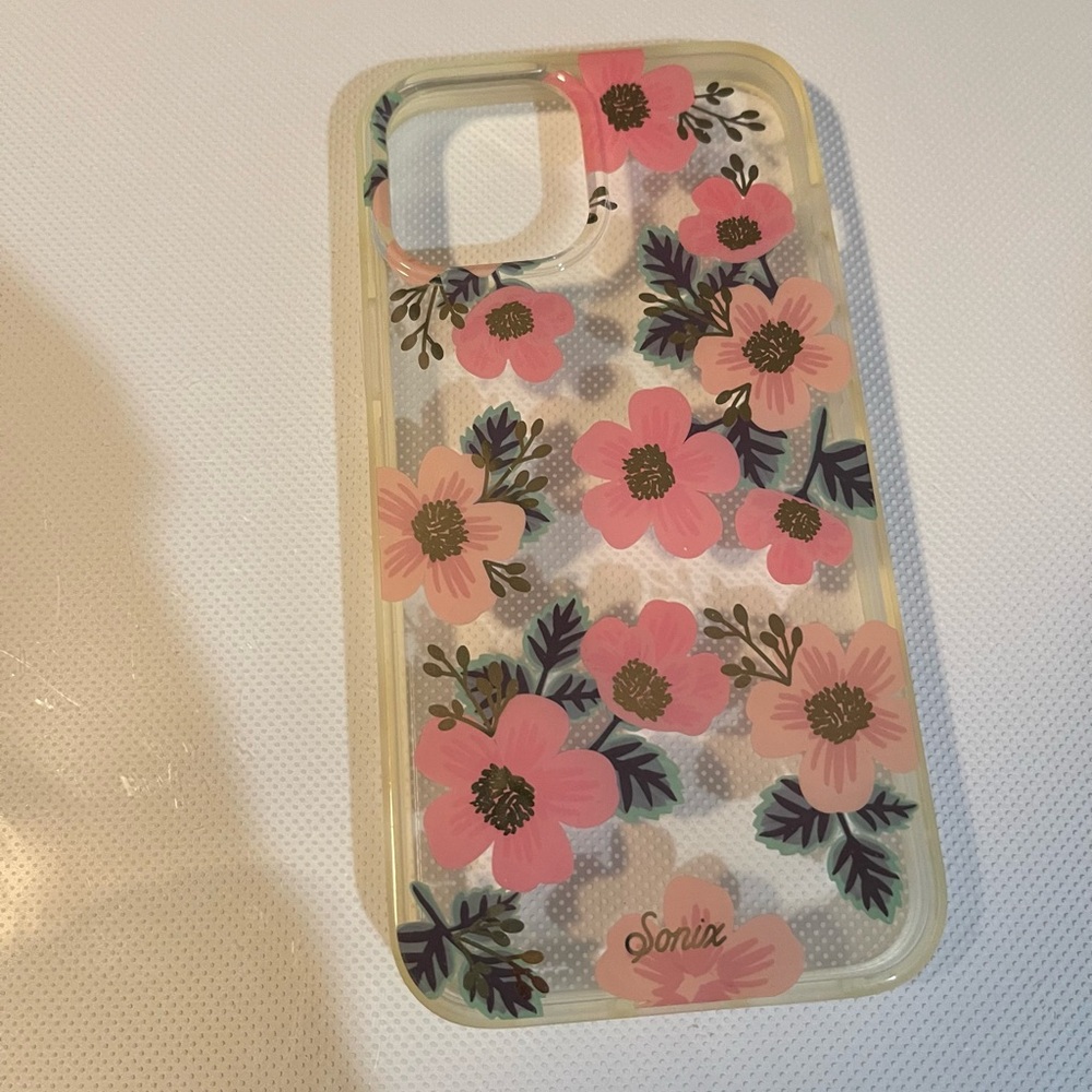 Clear with pink floral case for iPhone 12 Pro Max